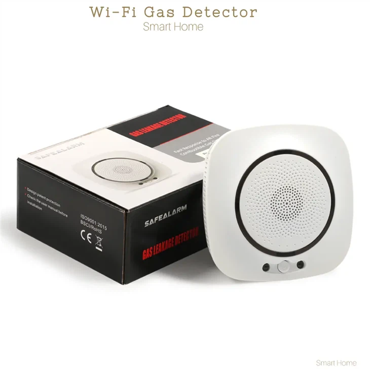 Sekirite lakay WiFi detektè flit gaz ak aplikasyon Tuya